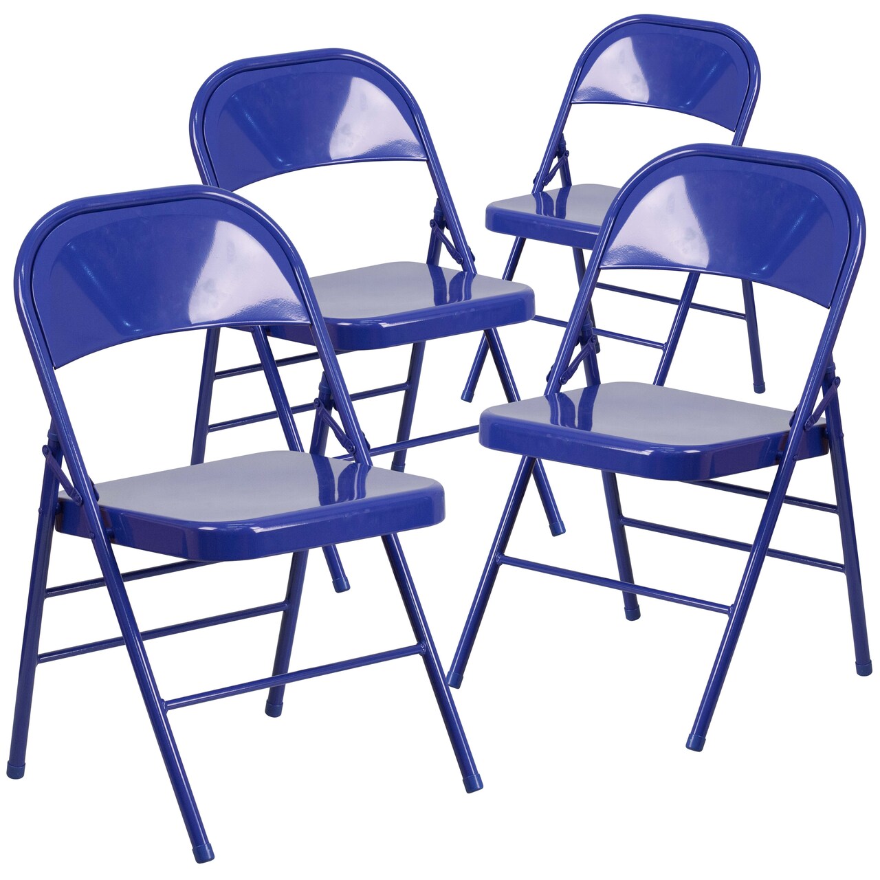 Emma and Oliver 4 Pack Colorful Metal Folding Chair Teen and Event Seating